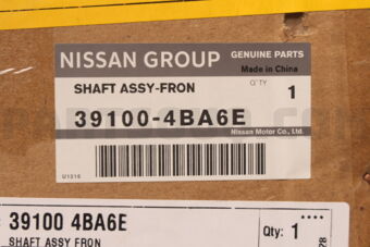 Nissan 391004BA6E SHAFT ASSY FRON