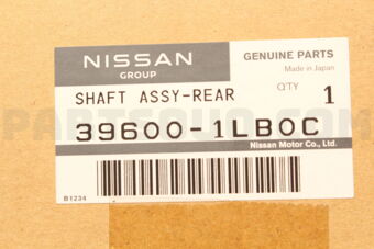 Nissan 396001LB0C SHAFT ASSY-REAR