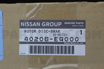 Nissan 40206EG000 ROTOR-DISC BRAKE,FRONT