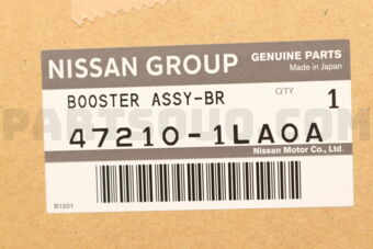 Nissan 472101LA0A BOOSTER ASSY-BRAKE,HYDRAULIC