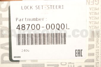 Nissan 4870000Q0L LOCK SET STEERING P15X