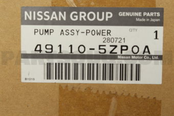 Nissan 491105ZP0A PUMP ASSY POWER