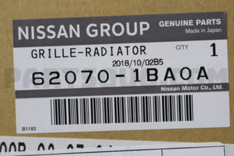 Nissan 620701BA0A GRILLE RADIATOR