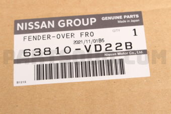 Nissan 63810VD22B FENDER-OVER,FRONT RH