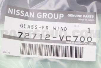 Nissan 72712VC700 GLASS-WINDSHIELD