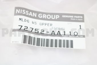 Nissan 72752AA110 MLDG WS UPPER