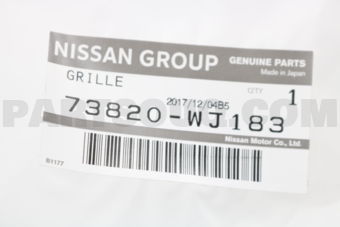 Nissan 73820WJ183 GRILLE