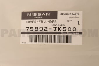 Nissan 75892JK500 COVER-FRONT UNDER