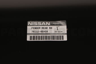 Nissan 781124BA0A FENDER-REAR RH