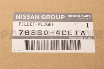 Nissan 788604CE1A FILLET-MLDGRH