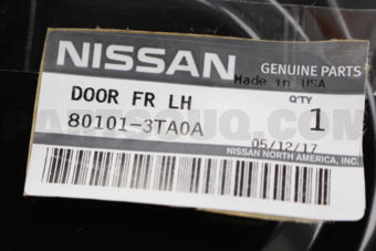 Nissan 801013TA0A DOOR ASSY-FRONT,LH