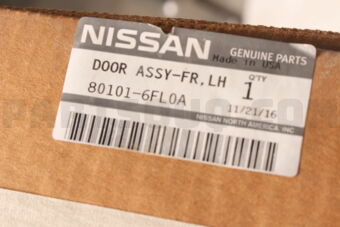 Nissan 801016FL0A DOOR FRONT LH