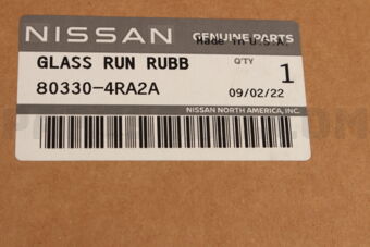 Nissan 803304RA2A GLASS RUN RUBBER-FRONT DOOR RH