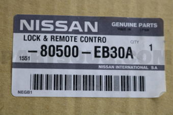 Nissan 80500EB30A LOCK & REMOTE CONTROL ASSY-FRONT DOOR,RH