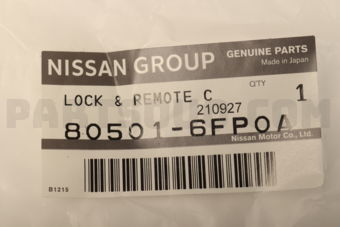 Nissan 805016FP0A LOCK & REMOTE CONTROL ASSY FRONT DOOR,L