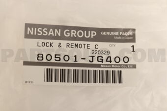 Nissan 80501JG400 LOCK & REMOTE CONTROL ASSY-FRONT DOOR,LH