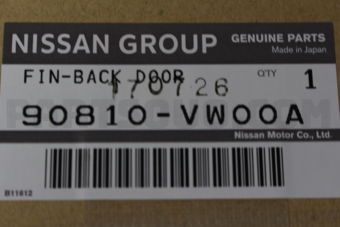 Nissan 90810VW00A FINISHER ASSY-BACK DOOR