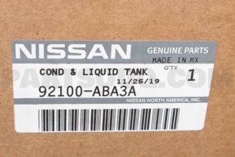 Nissan 92100ABA3A COND & LIQUID