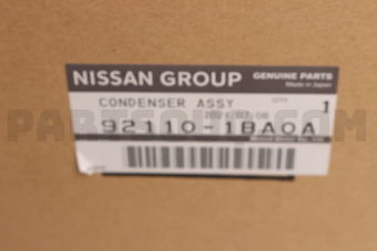 Nissan 921101BA0A CONDENSER ASSY