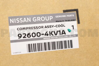 Nissan 926004KV1A COMPRESSOR-COOL-YD25DDTI