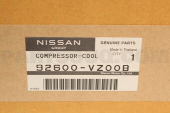 Nissan 92600VZ00B COMPRESSOR ASSY-COOLER
