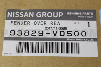 Nissan 93829VD500 FENDER-OVER,REAR LH