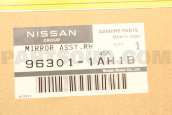 Nissan 963011AH1B MIRROR ASSY-OUTSIDE,RH