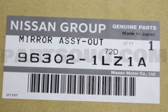 Nissan 963021LZ1A MIRROR ASSY OUT - LH