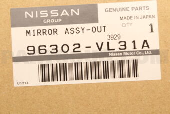 Nissan 96302VL31A MIRROR ASSY-DOOR,LH