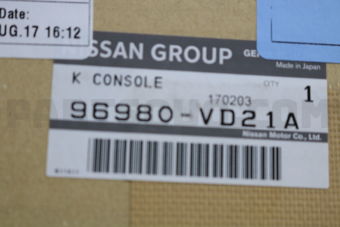 Nissan 96980VD21A CONSOLE ASSY-ROOF