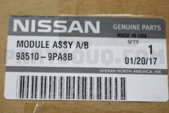 Nissan 985109PA8B MODULE ASSY - AIR BAG, DRIVER