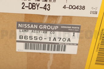 Nissan B65501A70A LAMP COMB RR,RH