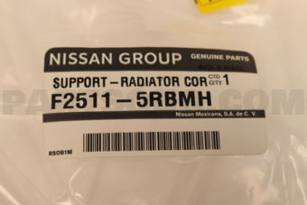 Nissan F25115RBMH SUPPORT RADIATOR CORE,UPPER