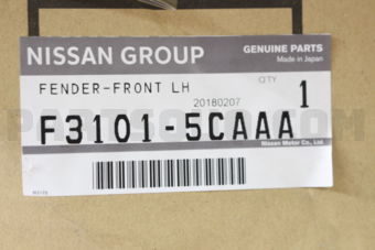 Nissan F31015CAAA FENDER FRONT LH
