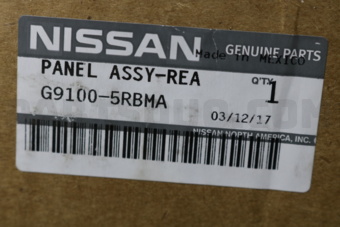 Nissan G91005RBMA PANEL REAR LWR