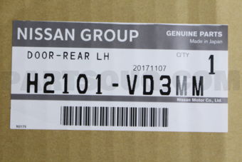 Nissan H2101VD3MM DOOR ASSY-REAR,LH