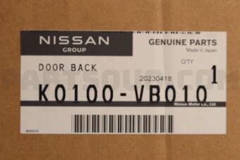 Nissan K0100VB010 DOOR ASSY-BACK,RH