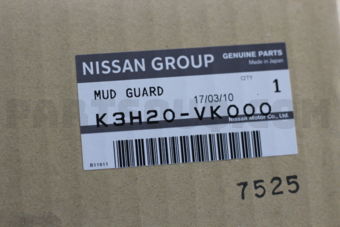 Nissan K3H20VK000 MUDFLAP RR RH