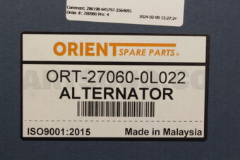 ORIENT SPARE PARTS ORT270600L022 ALTERNATOR