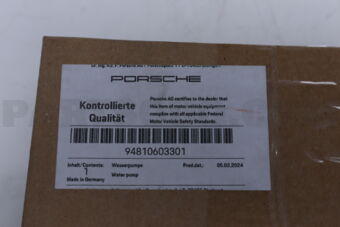Porsche 94810603301 PORSCHE CAYENNE WATER PUMP
