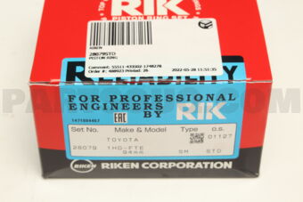RIKEN 28079STD PISTON RING