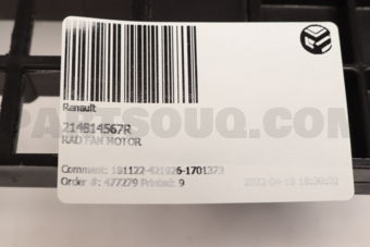 Renault 214814567R RAD FAN MOTOR