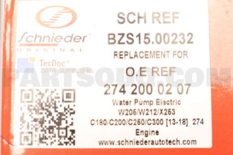 SCHNIEDER BZS1500232 WATER PUMP ELECTRIC W205/W212/X253 C180/C200/C250/C300 [13-18] 274 ENGINE