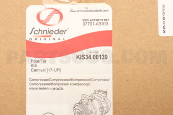SCHNIEDER KIS3400139 AC COMPRESSOR CARNIVAL [17-UP]