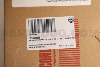 SCHNIEDER LRS3300158 RADIATOR R-ROVER EVOQUE [L538] [11-14] DISCOVERY SPORT/FREELANDER II [L550] [17-19] 2.0