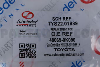 SCHNIEDER TYS2201989 SUSP CONTROL ARM HILUX [16-20] LOWER LH