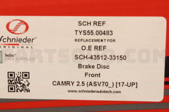 SCHNIEDER TYS5500483 BRAKE DISC FR CAMRY 2.5 (ASV70_) [17-UP]
