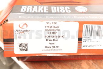 SCHNIEDER TYS5500497 BRAKE DISC FR HIACE [06-19]