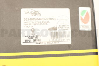 SUPERGRIP D2148M BRAKE PAD FRONT
