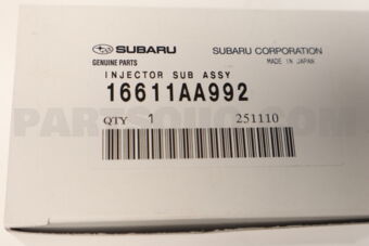Subaru 16611AA992 INJECTOR SUB ASSY